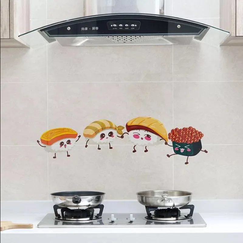 Transparent Kitchen Wall Sticker Self Adhesive Wallpaper Stove High Temperature Oilproof Kitchen Tile Stickers Home Decor 60x90
