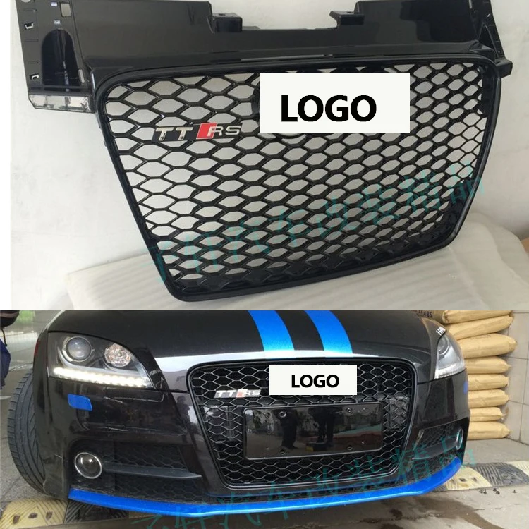 

Racing Grille For Audi TT Grill 2007-2014 Emblem ABS Radiator Chrome Front Modify Part Mesh Henycomb