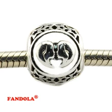 DIY подходит Pandora Браслеты Близнецы Знак Звезды бусины 925 пробы серебряные ювелирные изделия талисманы для женщин