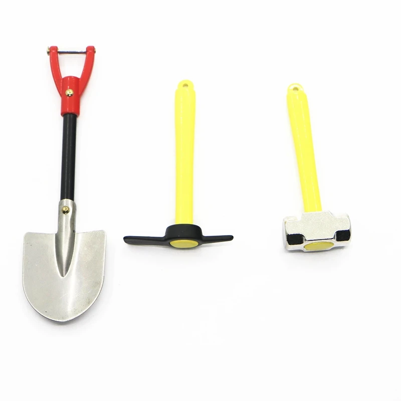 

Set Of Three Model Car Simulation Hoes Metal Mini Toeing Hammer Shovel For 1:10 Trx 4 90046 Jkmax D90 Rc Climbing Car Decorati