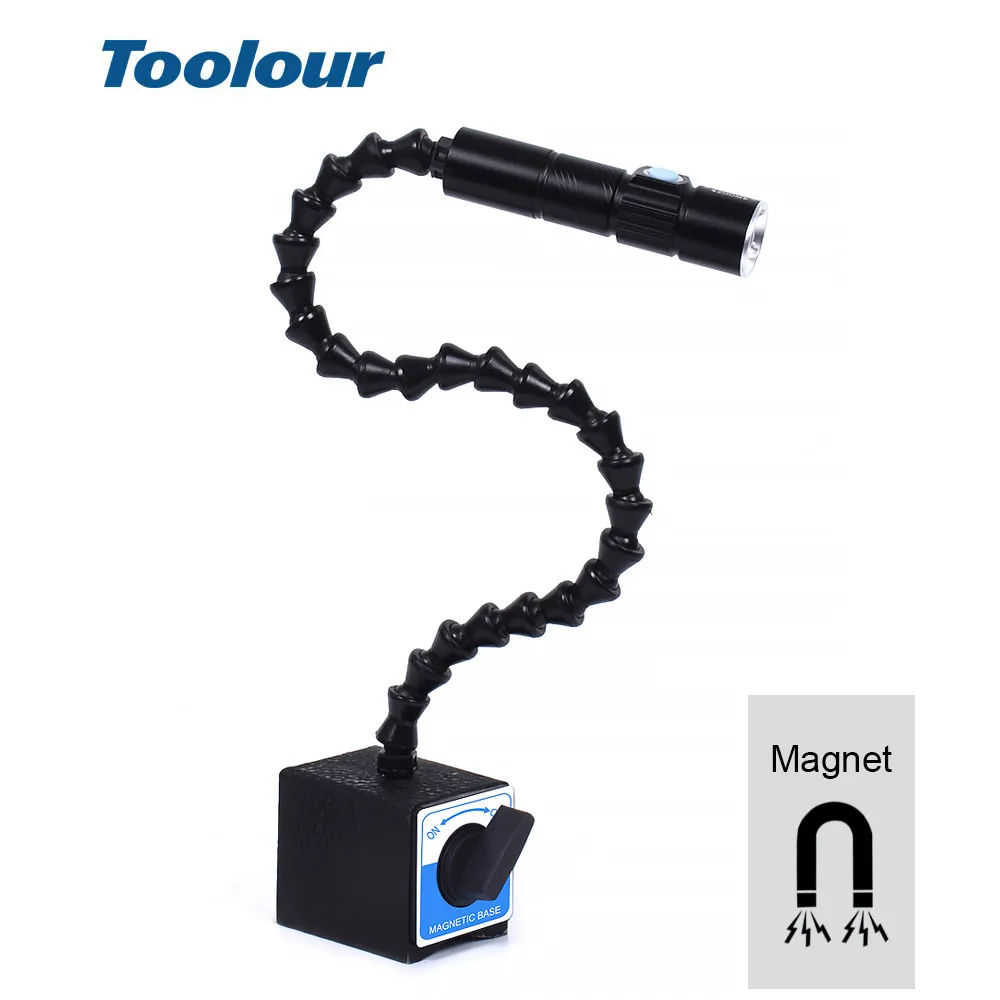 

Toolour Strong Magnetic Base Flexible Universal Joint Tube USB Flashlight for Reading Illumination Welding Work Third Hand Tool