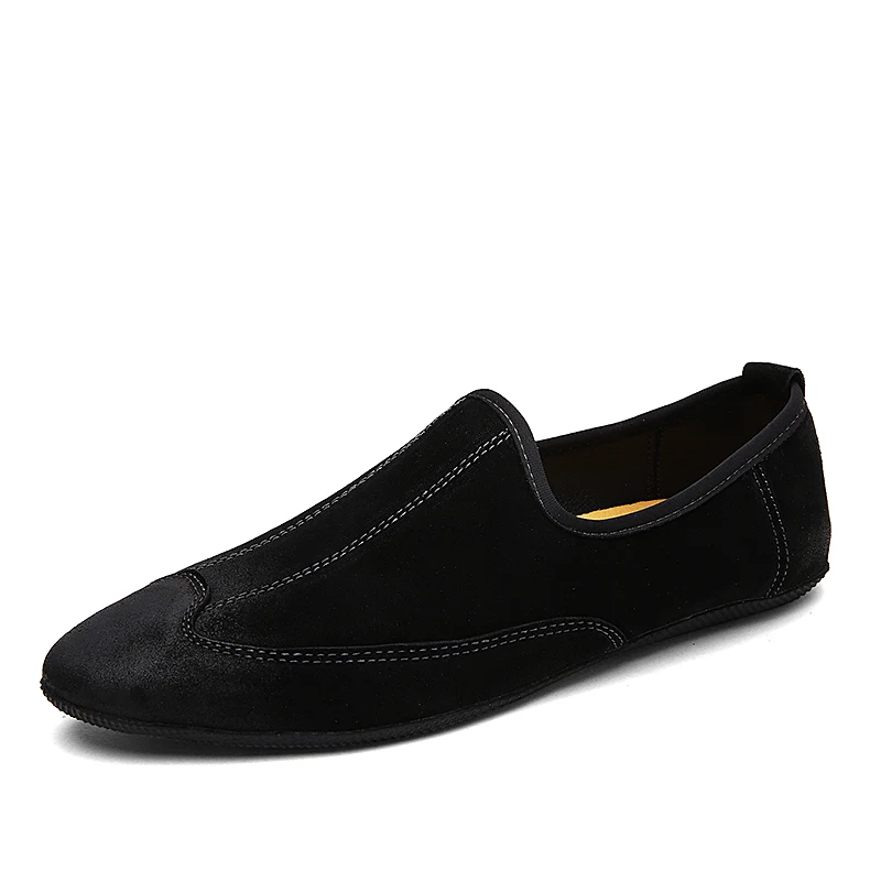 mens suede leather loafers shoes luxury brand italian male footwear shoes adult elegant slip on pointed toe oxford shoes for men (5)