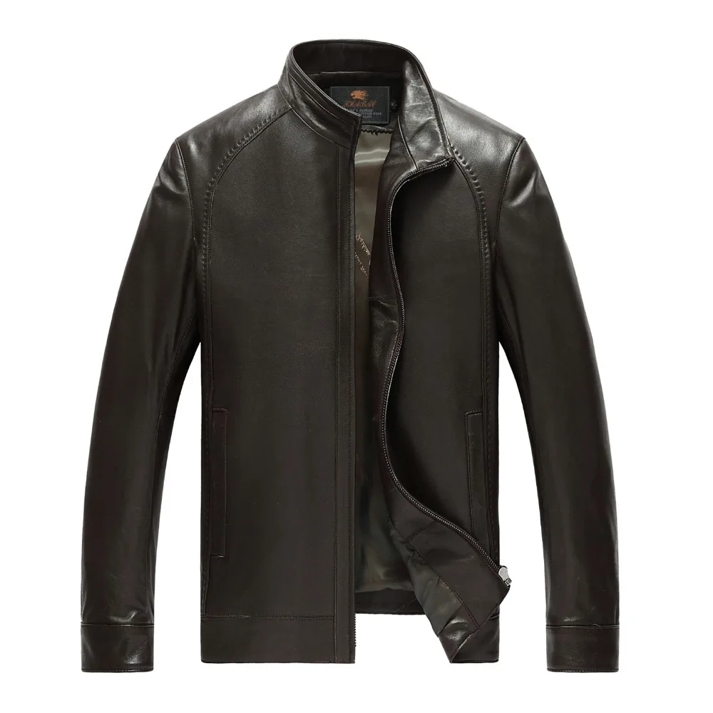 Фабричная мужская куртка из натуральной кожи для мужчин, настоящая матовая козья кожа, овчина, модная брендовая Черная мужская куртка размера плюс 4XL