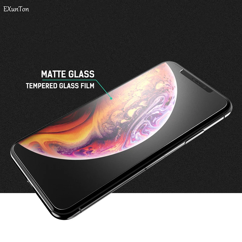 Матовое закаленное стекло EXUNTON для iPhone XS Max XR 8 Plus X 7 6S 6 5 5S SE 4 S защитная пленка