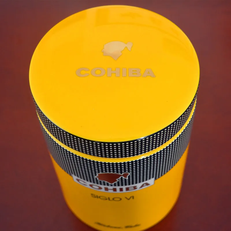 COHIBA гаджет классический желтый цилиндрический SIGLO VI Sheeny фарфор керамическая трубка для сигар герметичная банка мини-коробка с увлажнителем с Подарочная коробка