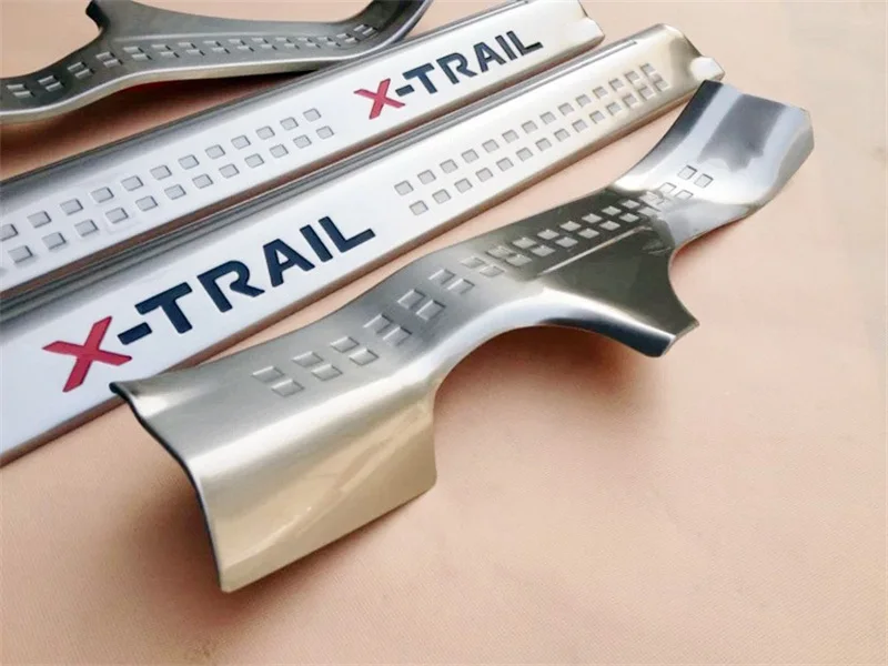 Pegatinas de puerta de ABAIWAI con tapa de puerta de logotipo negro rojo para Nissan x-trail Guard partes de interiores de coche estilo de accesorios