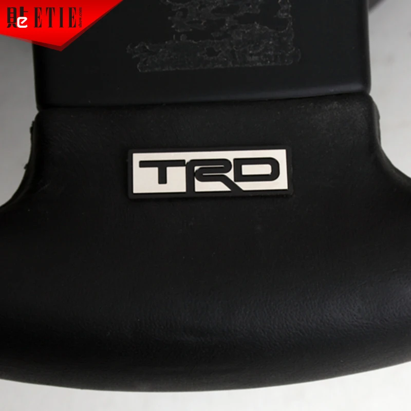 2015 ETIE TRD Stainless Steel Steering Wheel Car Sticker 3D Motocross