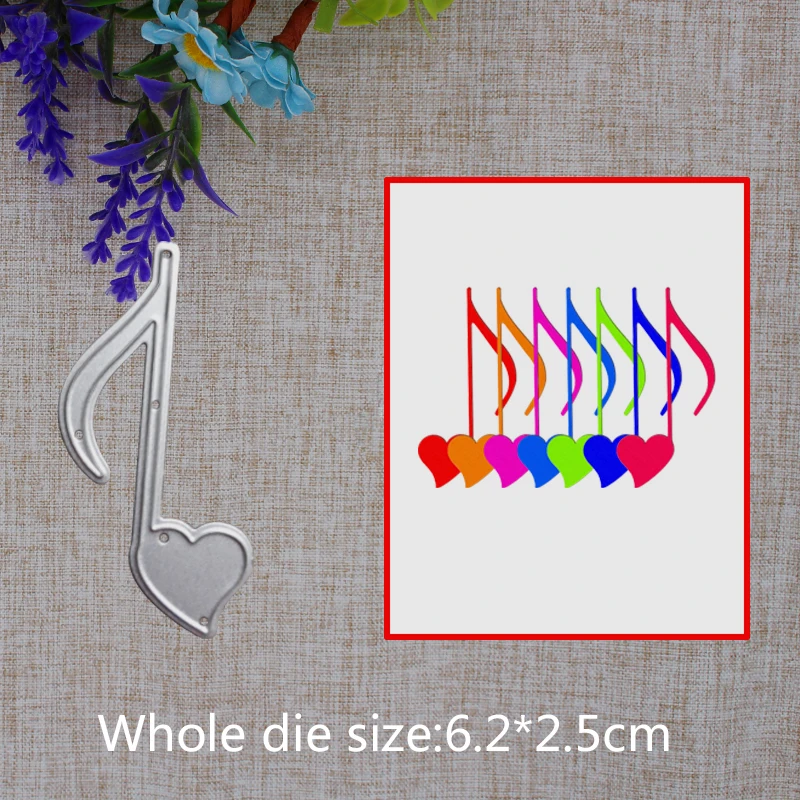 

2019 New Arrival Cute Heart Love Musical Note Cutting Dies Stencil DIY Scrapbook Embossing Decor Paper Card Craft 62X25mm