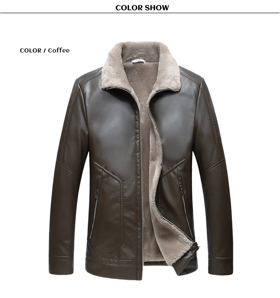 Leren Jas Mannen Fur Collar Sheepskin Leather Jacket Men Winter Black Fleece Jacket Lamb Skin Coat Mens Thick Business Coats 4XL