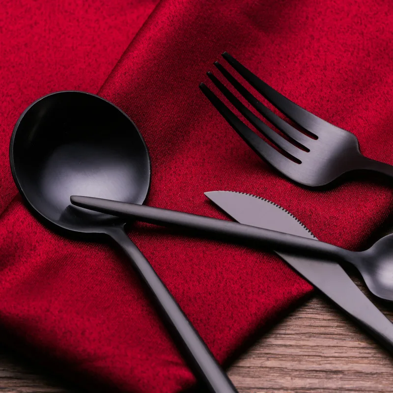 Набор посуды из нержавеющей стали 304 4 шт./компл.|western dinnerware|stainless steel foodblack dinnerware |