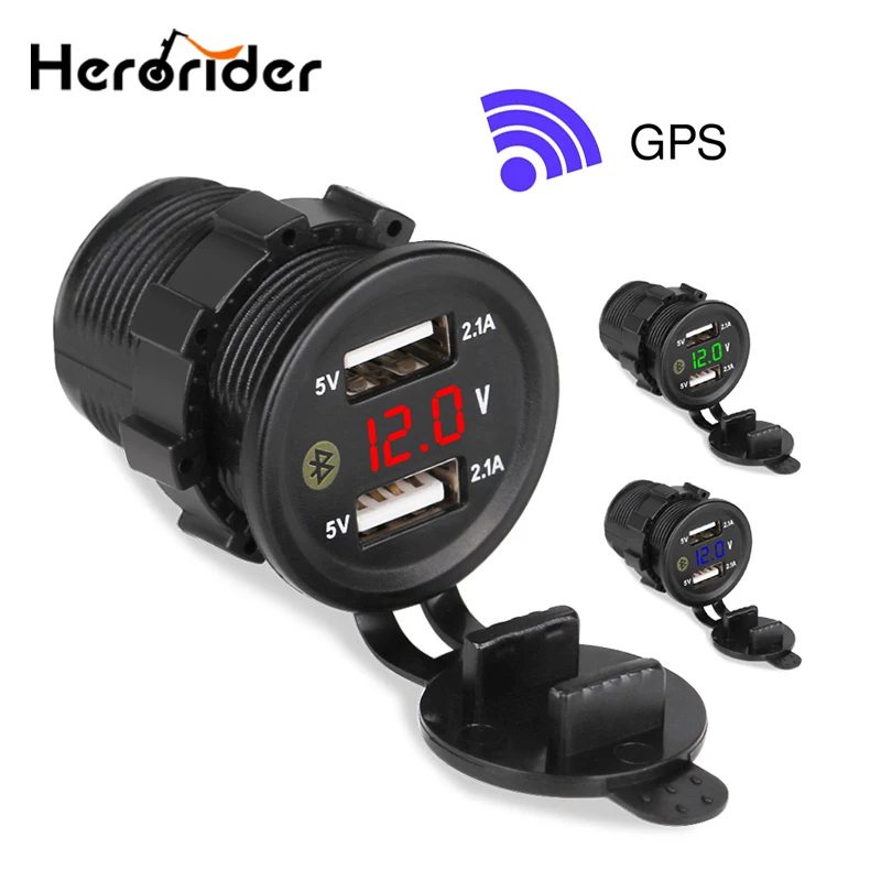 

Car GPS Tracker Locator + 4.2A Car Dual USB Charger Socket with Voltmeter Auto Real Time Tracking Device Mobile APP Detector