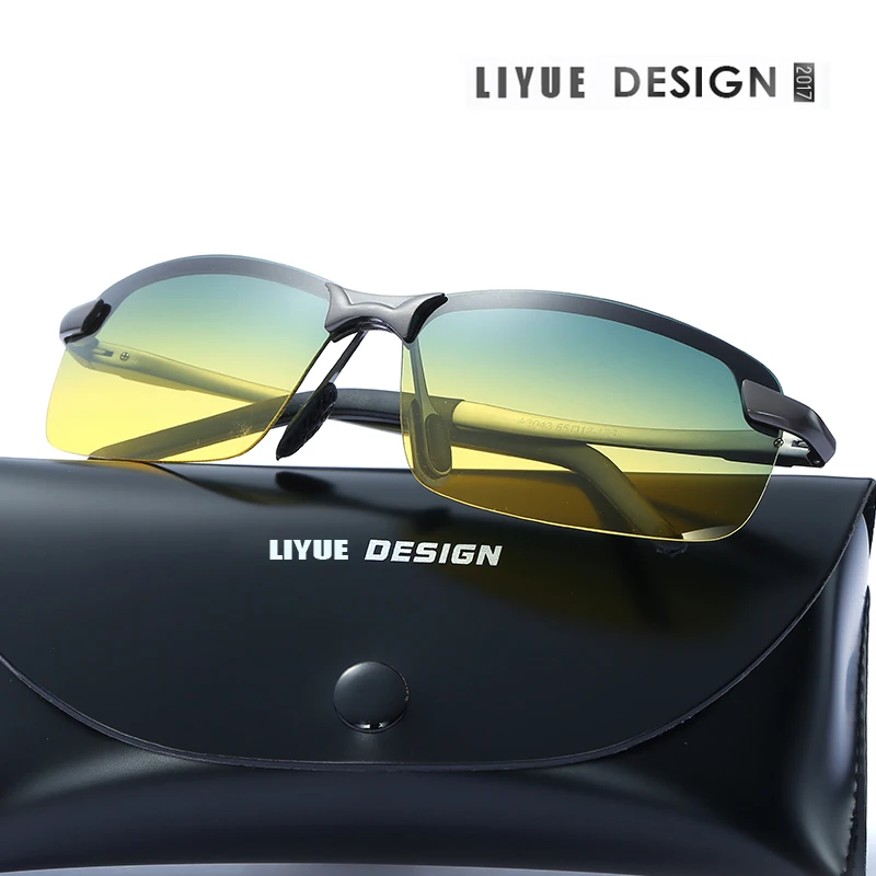 

LIYUE Polarized driving eyeglasses night-vision goggles anti glare shining polarized sunglasses Day and night glasses 08-3043