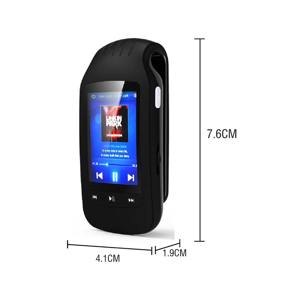 Спортивный MP3 плеер с клипсой и Bluetooth 4 0 8 ГБ музыкальный mp3 шагомером FM радио слот