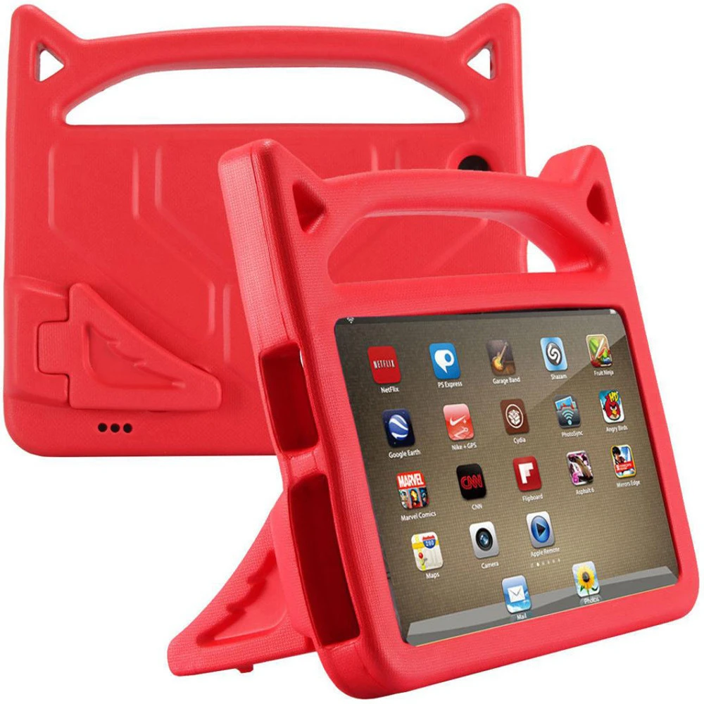 Для Amazon Kindle Fire HD 8 8th Gen детский Безопасный EVA резиновый чехол-подставка с ручкой чехол для планшета общего назначения - Цвет: RD