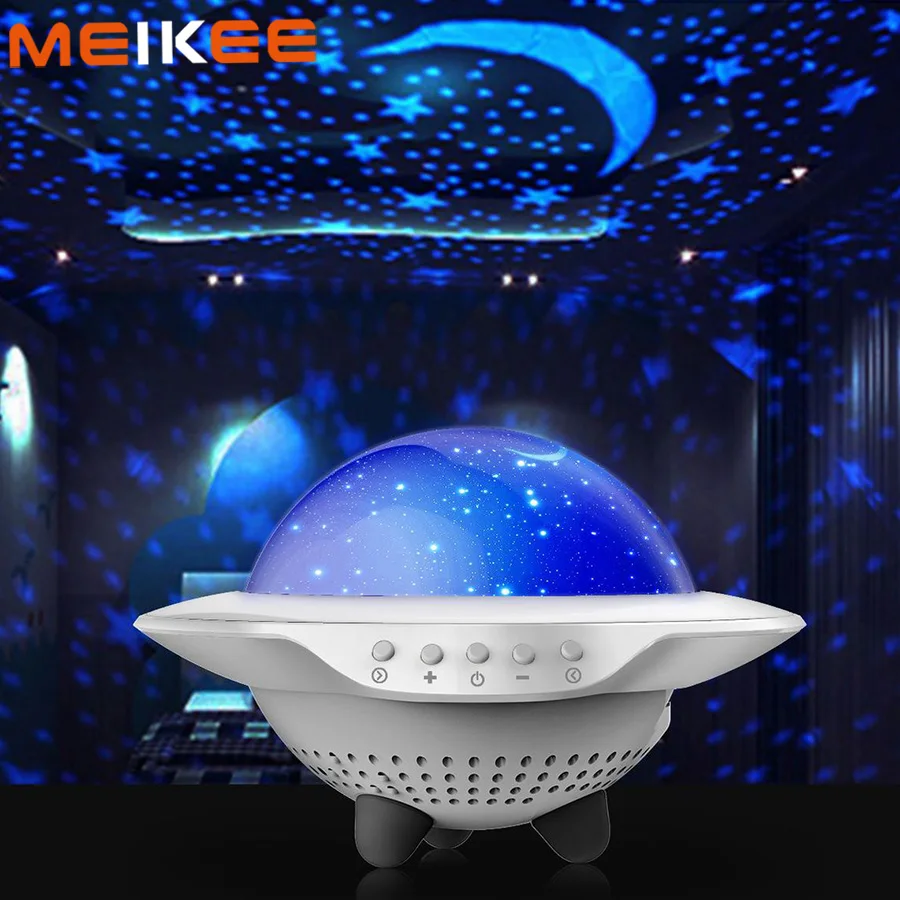 

UFO Starry Sky Projector LED Night Light Bluetooth Control Bedroom Night Lamp Children USB Music Atmosphere Light for Party