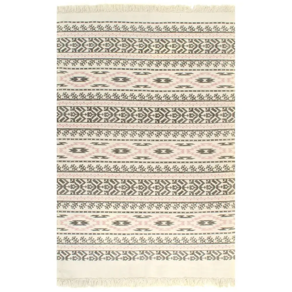 

EHOMEBUY 2019 Carpet New Kilim Rug Cotton 120x180 cm with Pattern Grey/Pink Mat Simple Non-slip Mats European and America Style