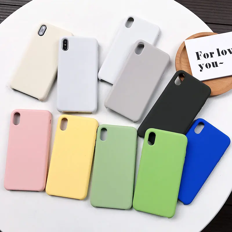

luxury Slim Liquid Silicone shockproof Case for iPhone X XS Max XR 6 6S 7 8 Plus Skin Matte Soft-touch Back Cover coque Funda