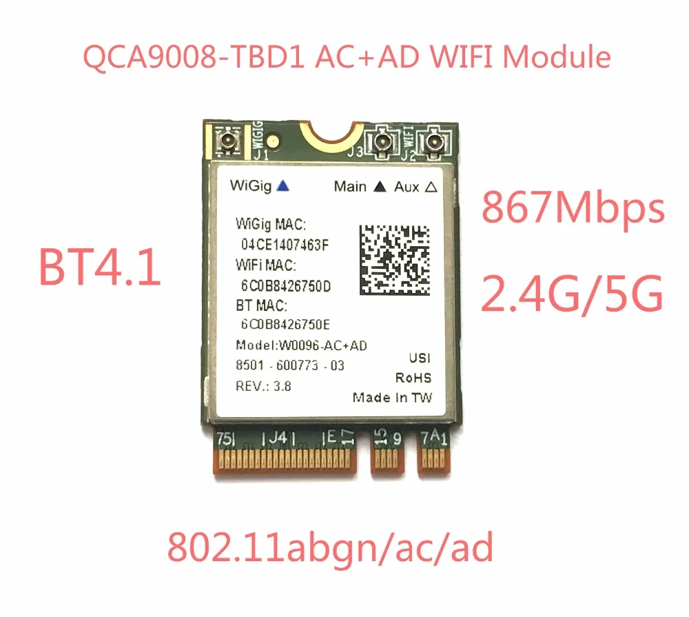 Atheros Qca9008-Tbd1 Wireless Ac + Ad Bt 4.1 Wifi Modulo 2.4G/5G Dual Band Wifi Card 867Mbps