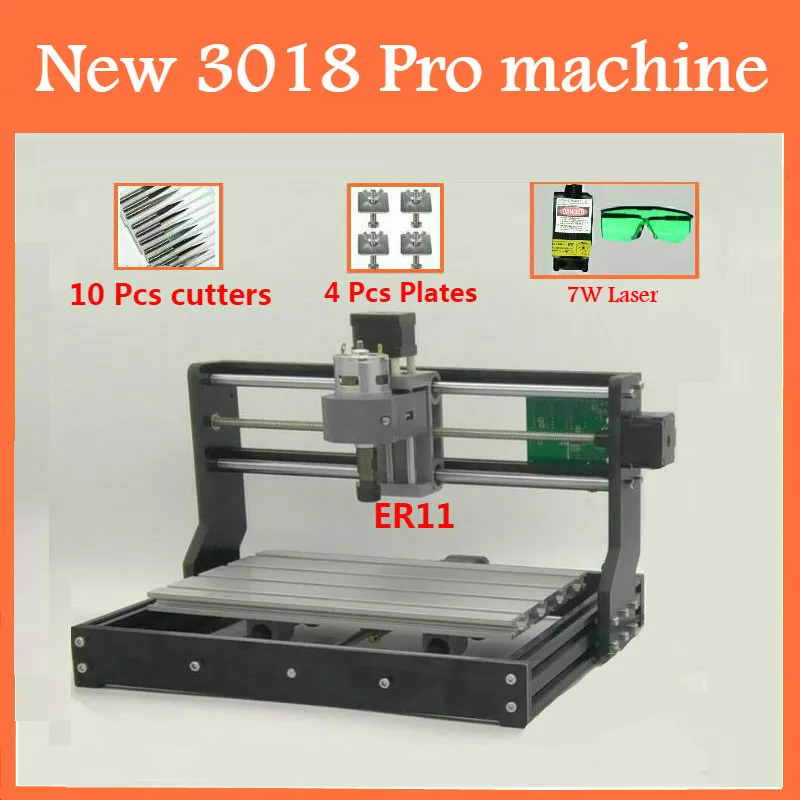

CNC3018 withER11,diy mini cnc engraving machine,laser engraving,Pcb PVC wood router,cnc 3018 pro,Can work offline