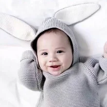 Осень новое поступление новорожденных свитера для маленьких мальчиков 3D кролика хлопковый свитер детский трикотажный свитер для девочек для От 1 до 5 лет для мальчиков и девочек