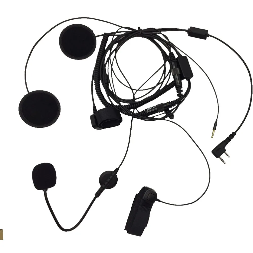 Double Finger PTT Motorcycle Helmet Headset Microphone for Kenwood BAOFENG WOUXUN TYT for 3.5MM  Mobile Phones Walkie Talkie  (1)