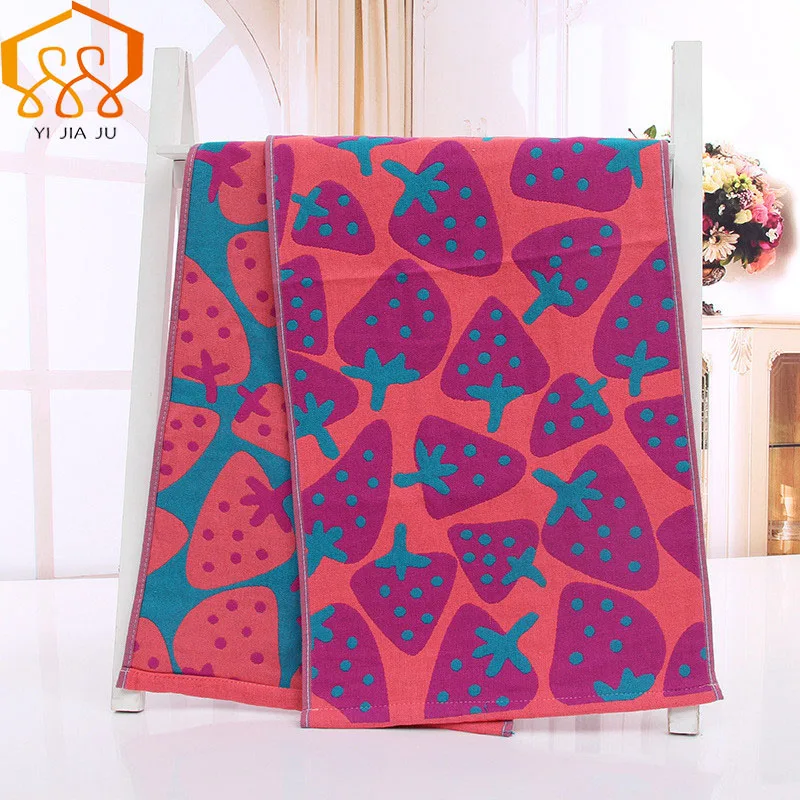 Strawberry Shape Cotton Hand Towel For Adult Gauze Magic Bath Towel Soft Super Absorbent Face Towels Bathroom Size 35*75cm 