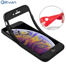 

OLLIVAN 360 Degree Full Protection Case for iPhone XS MAX XR case Silicone Soft TPU Cover for iPhone 6 6s 7 8 plus fundas coque