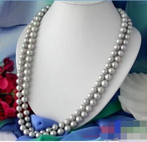 

HOT## Wholesale >>> LONG AAA++ 50"11MM GRAY ROUND FRESHWATER PEARL NECKLACE