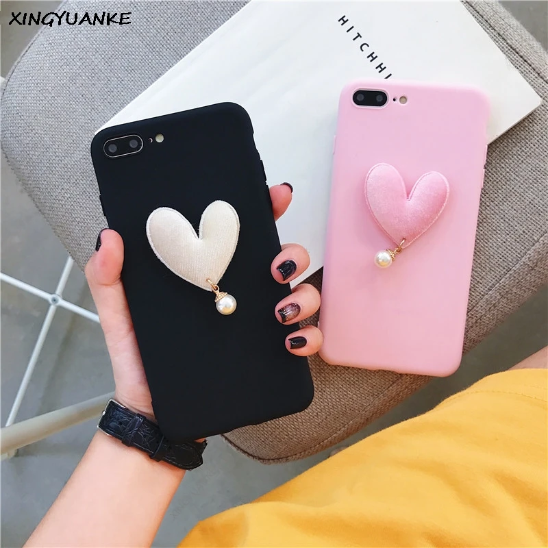 XINGYUANKE 3D Роскошный чехол для huawei P20 случае Симпатичные Сердце ЛЮБОВЬ жемчуг Coque Pro