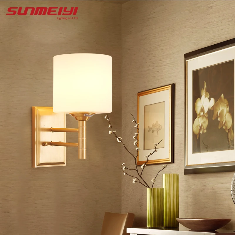 Современный E27 светодиодный настенный светильник, стеклянный абажур для гостиной, зеркальный светильник, lamparas de pared dormitorio, бра, настенный светильник, светильники
