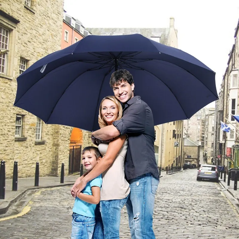 Comprar Paraguas de alta calidad de 152 cm para hombre, lluvia, mujer, a prueba de viento, Paraguas grandes para mujer, Sol 3, Paraguas para la familia, Parapluie para exteriores