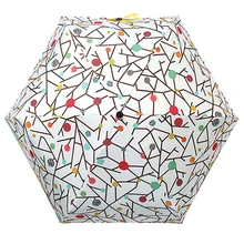 Карманный мини-зонтик с плоской головкой портативный Зонт с защитой от УФ ветрозащитный и прочный 5 складной зонтик с цветной шаровой печатью