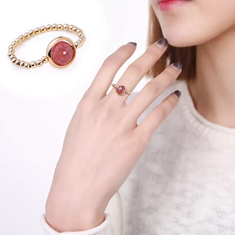 

Anel Masculino Girl Hand Act The Role Of Women To Quit And Colorful Treasure Transport Bead Natural Crystal Small Pure Fresh