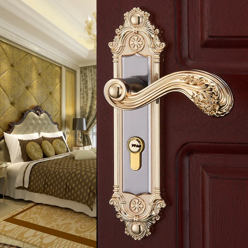 

Fechadura Padlock Free Shipping Epe Genuine Zinc Alloy Luxury European Door Handle Hardware Lock General Indoor Core Bedroom