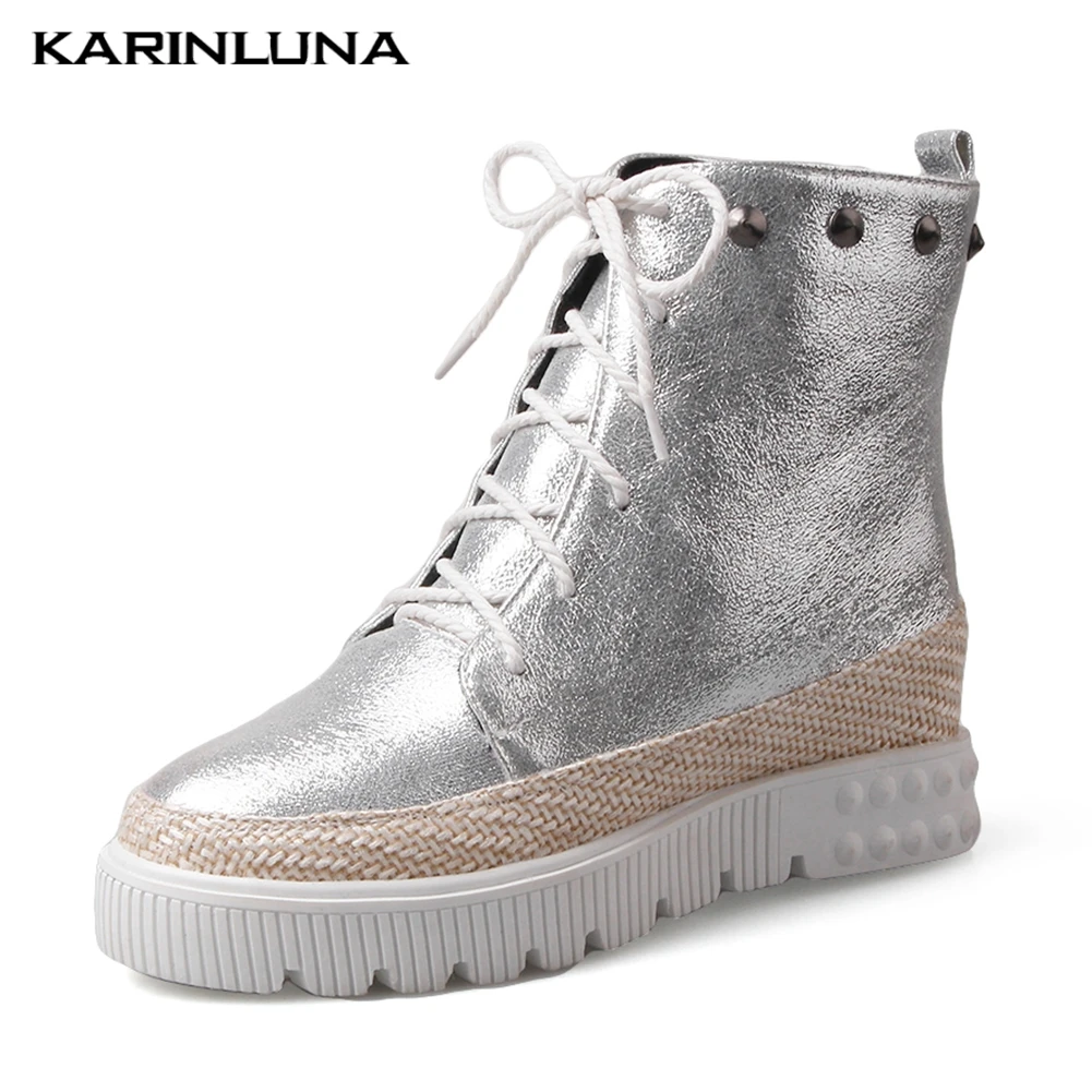 

Karinluna New Sale Large Size 43 Comfortable Leisure Casual Shoes Ankle Boots Women Shoes Autumn Winter Shoes Woman Boots