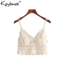 Винтажные сексуальные кружевные лоскутные открытые короткие топы Женская майка модные регулируемые блузки с лентами с открытой спиной повседневные Blusa Mujer