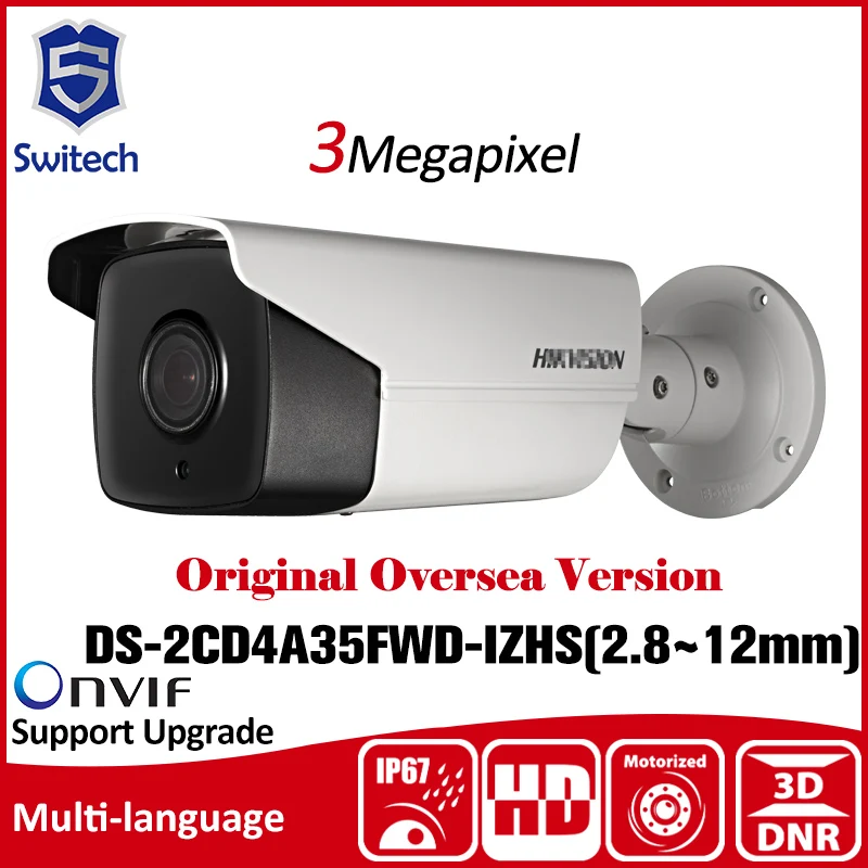 

Hikvision Ip Camera DS-2CD4A35FWD-IZHS 2.8~12mm smart Cctv Bullet 3mp Poe Ip67 Original English version H265 WDR Onvif Camera