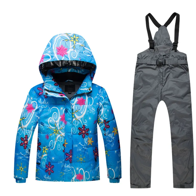 New Style Boys Girls Ski Suit Super Warm Clothing Skiing Snowboard Outdoor Sport Kids Children Jacket+Pants Winter Clothing Set