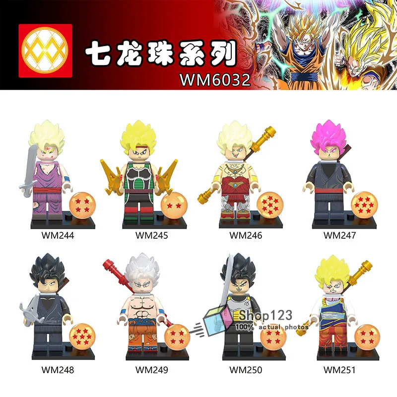 100pcs Lot Dragon Ball Z Goku Purple Green Black Yellow Hair Sword