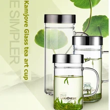 Kamjove Кружка фильтр для чайной чашки чашка для воды с крышкой жаростойкий чайник с чашками фильтр утолщение чайник термостойкая Автомобильная чашка