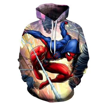 

Newest design Superhero Spiderman 3D Printed Hoodies Men Pocket Hooded Sweatshirts Harajuku Pullover Quality Outwear Tracksuits