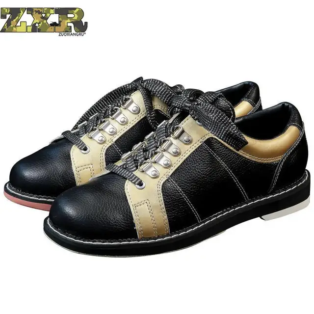 Best Price Zuoxiangru Full Leather Men Bowling Shoes Private Men Skidproof Sole Professional Sports Bowling Shoes Slip Sneakers