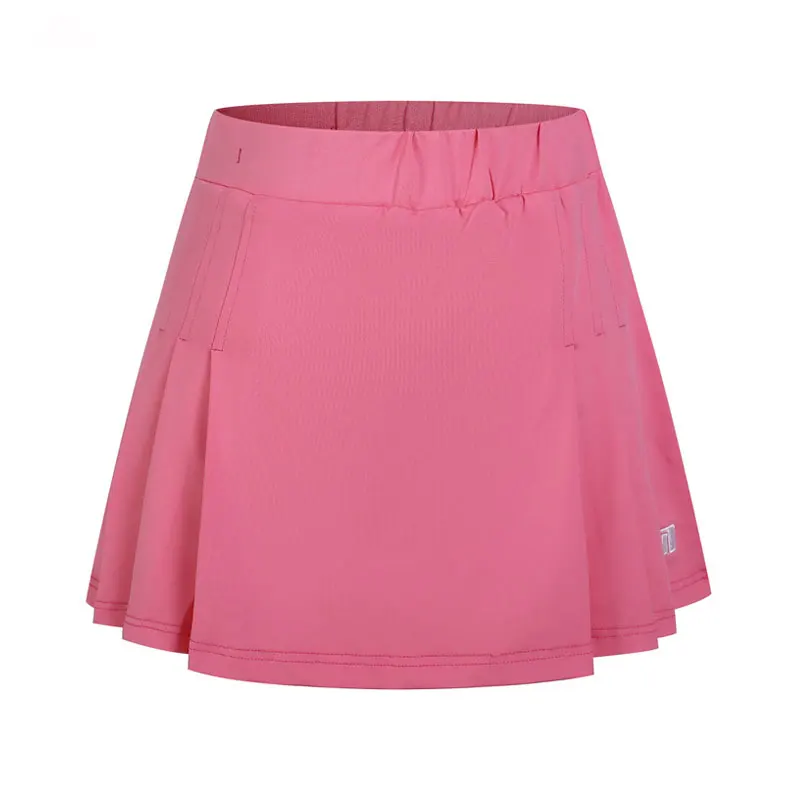 Теннисная юбка для женщин и девочек, юбка-шорты для бадминтона, Спортивная юбка с защитой от воздействия, tenis de mujer, женские юбки для тренировок, спортивная одежда - Цвет: Rose red