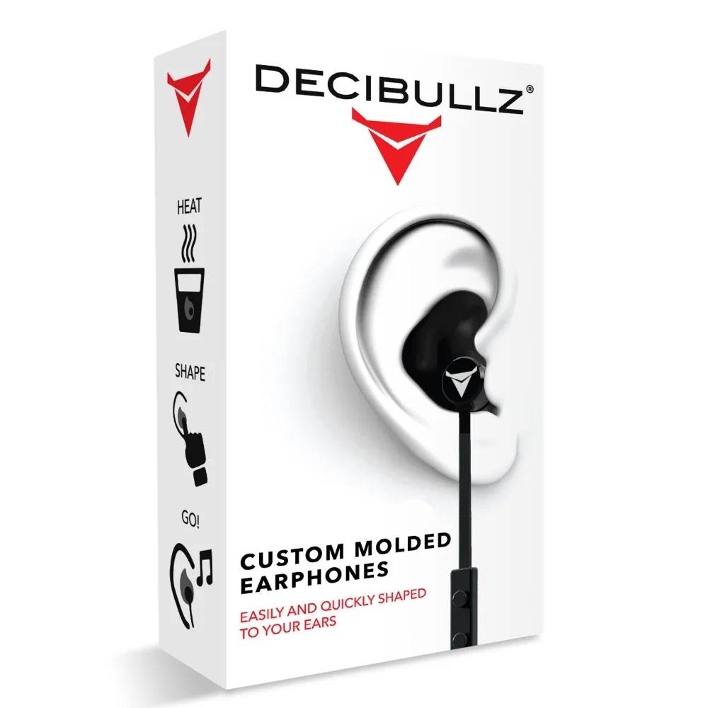 Music earphone earplug noise reduction Decibullz CUSTOM MOLDED CONTOUR