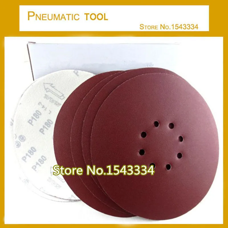 

Free shipping 20 pcs 9" 225MM 8 holes Sanding Paper Discs Sheet Hook & Loop Sand Paper Sandpaper