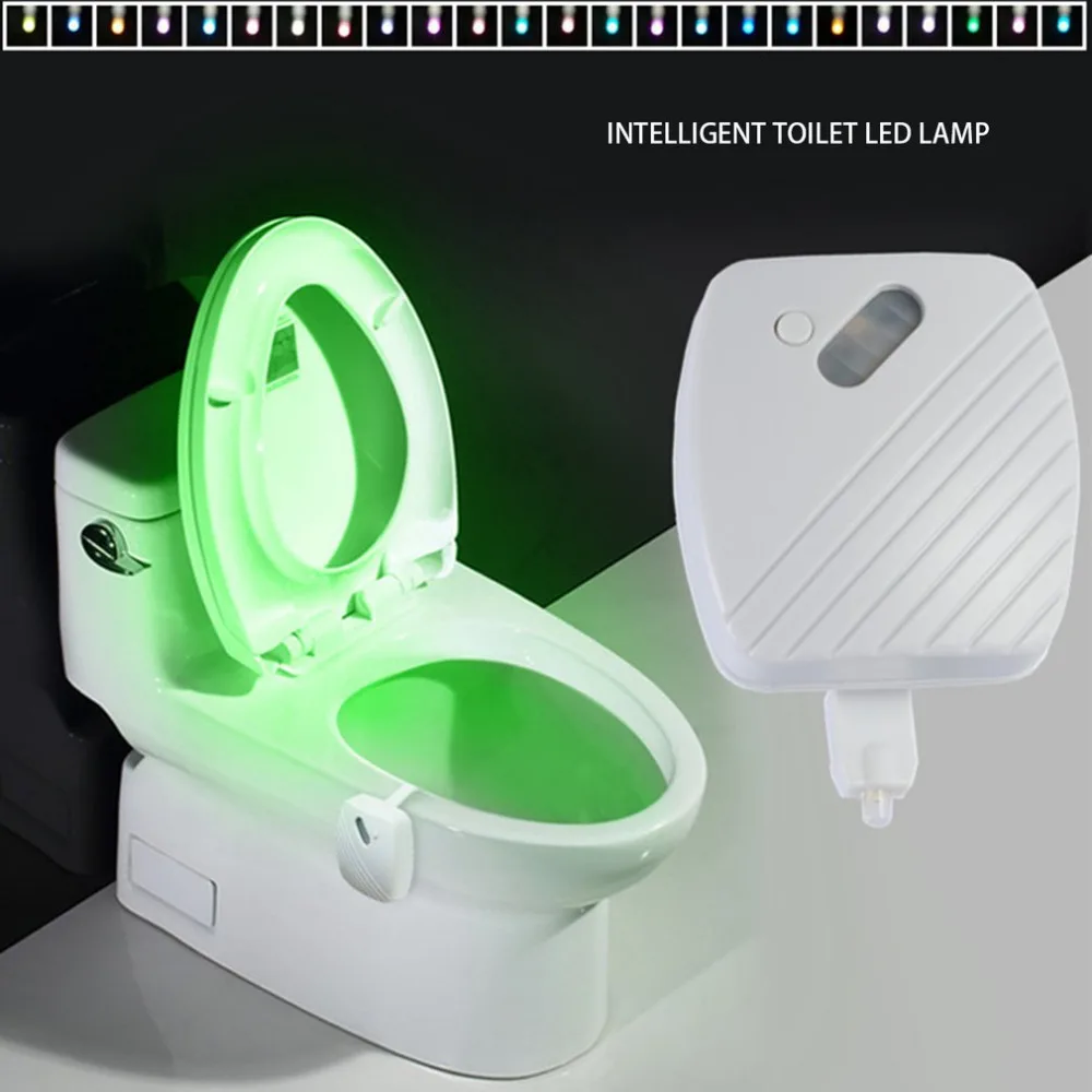 24 Colors Toilet Light Body Motion Sensor Seat Lamp Colorful LED Night