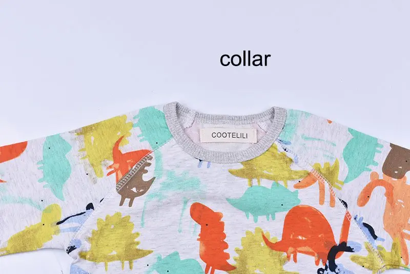 COOTELILI 80-120cm Cute Dinosaur Printed  Long Sleeve Hoodies Sweatshirts Pullovers Children Tops For Girls Boys Clothes  (3)