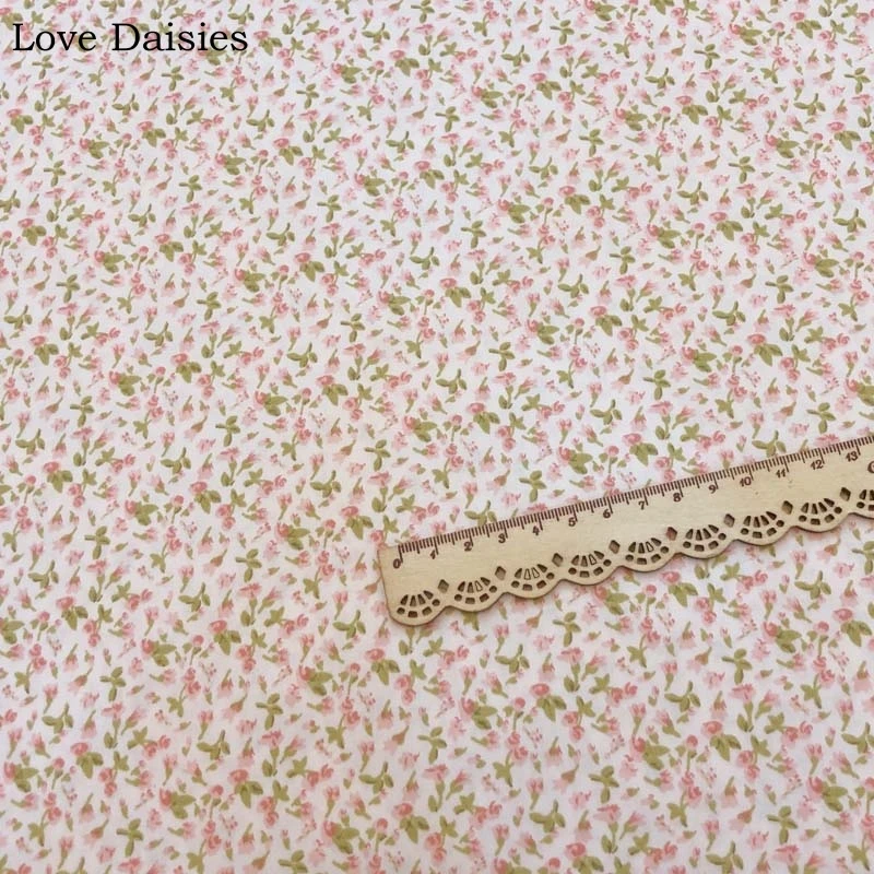 Хлопок саржевая ткань пасторальный WIHTE темно-бордовый розовый маленький цветок цветочный для DIY Ручная работа детское постельное белье одежда платье пэчворк