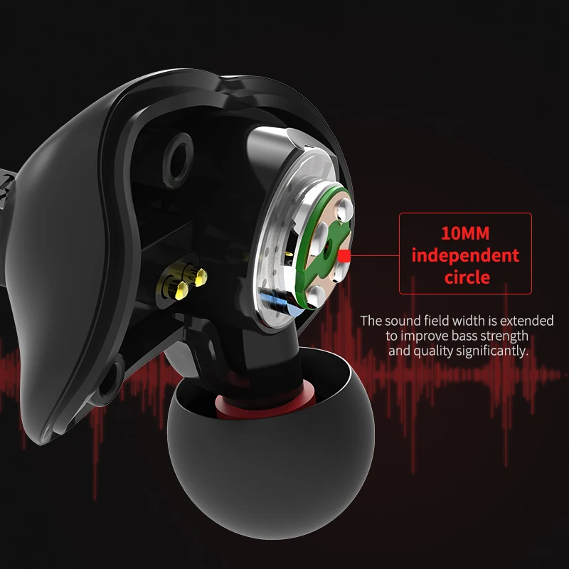Оригинальные наушники вкладыши QKZ VK3 HIFI DJ Monito Спортивная гарнитура для бега