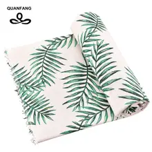 QUANFANG зеленый лист серии печатных хлопок льняная ткань для DIY стеганое шитье диван/стол/одежда, занавески, мешок материал подушки